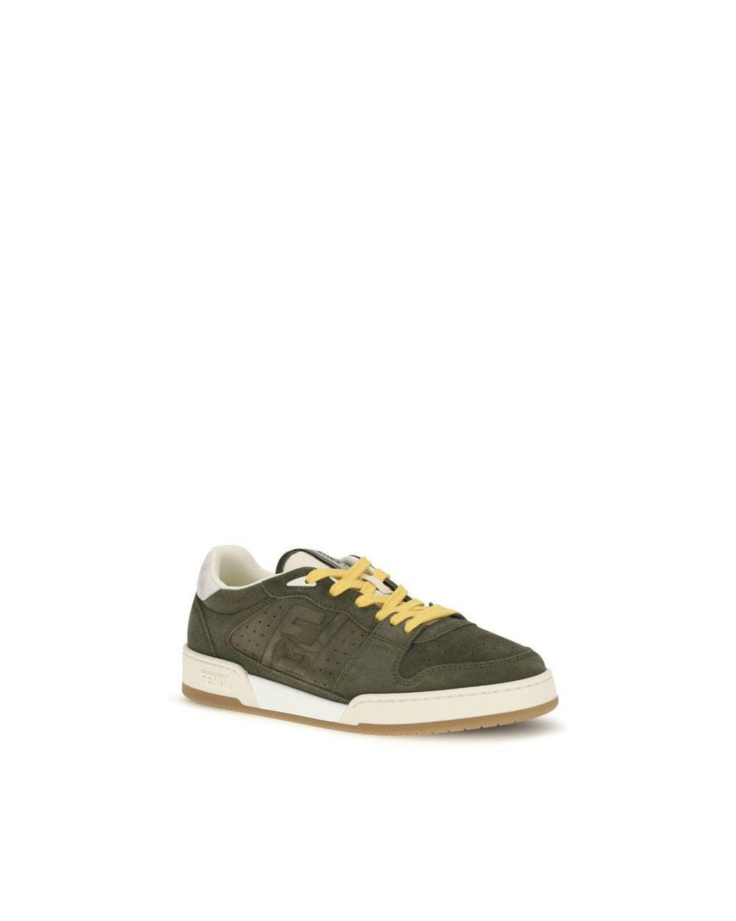 Fendi Green Suede Leather Low Top Sneakers for men