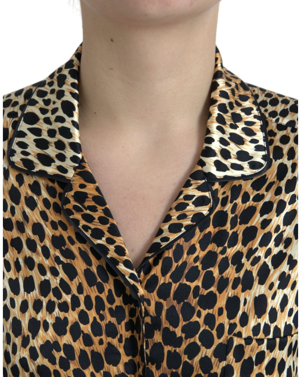 Dolce & Gabbana Multicolor Elegant Animal Print Silk Blouse