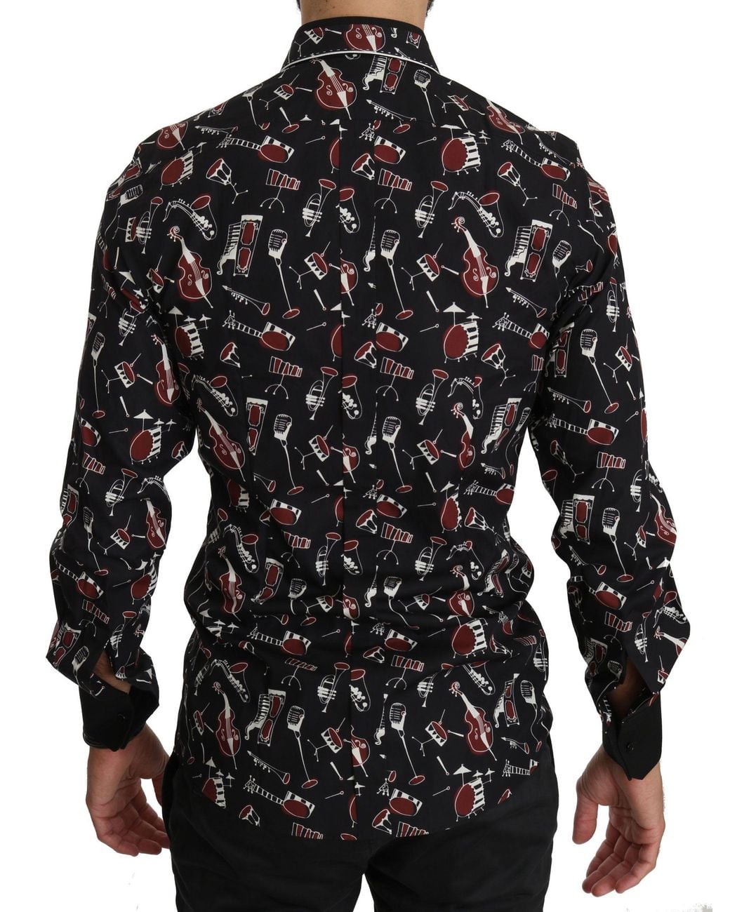 Dolce & Gabbana Black Musical Instrument Slim Fit Shirt for men