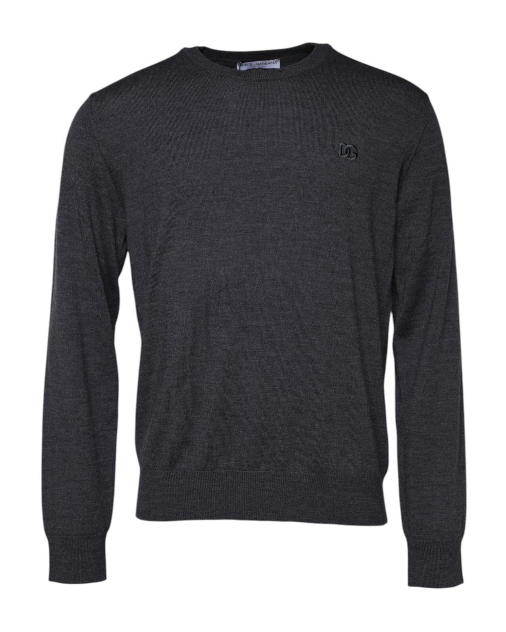 Dolce & Gabbana Blue Merino Wool Crew Neck Sweater for men