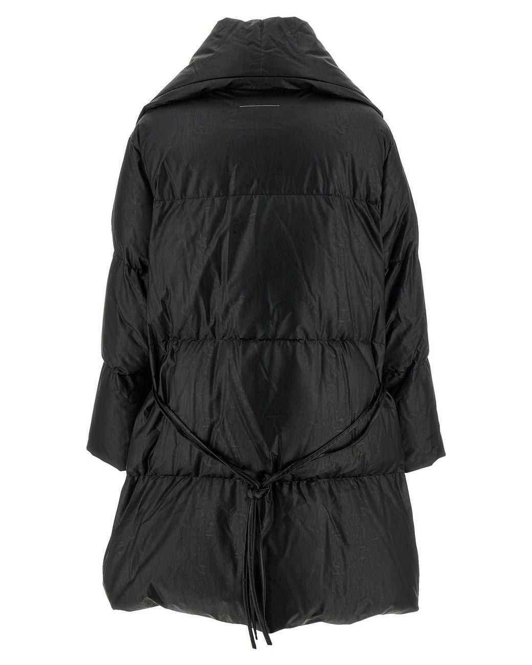 MM6 by Maison Margiela Black Scarf Down Jacket Viscose Jacket, Parka, Casual