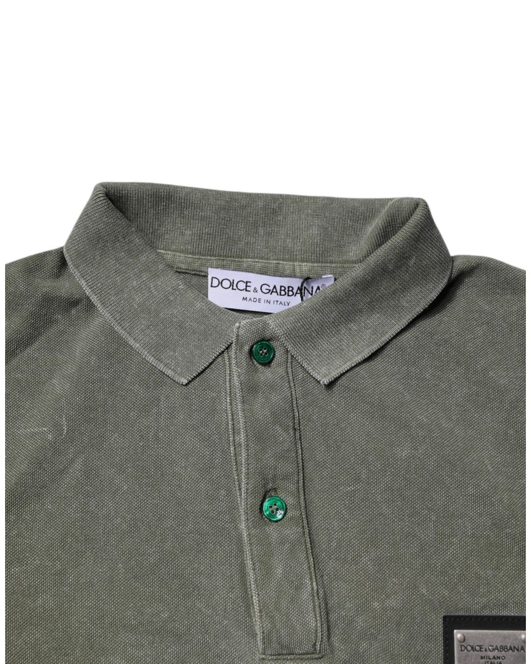 Dolce & Gabbana Green Short Sleeve Polo Shirt for men
