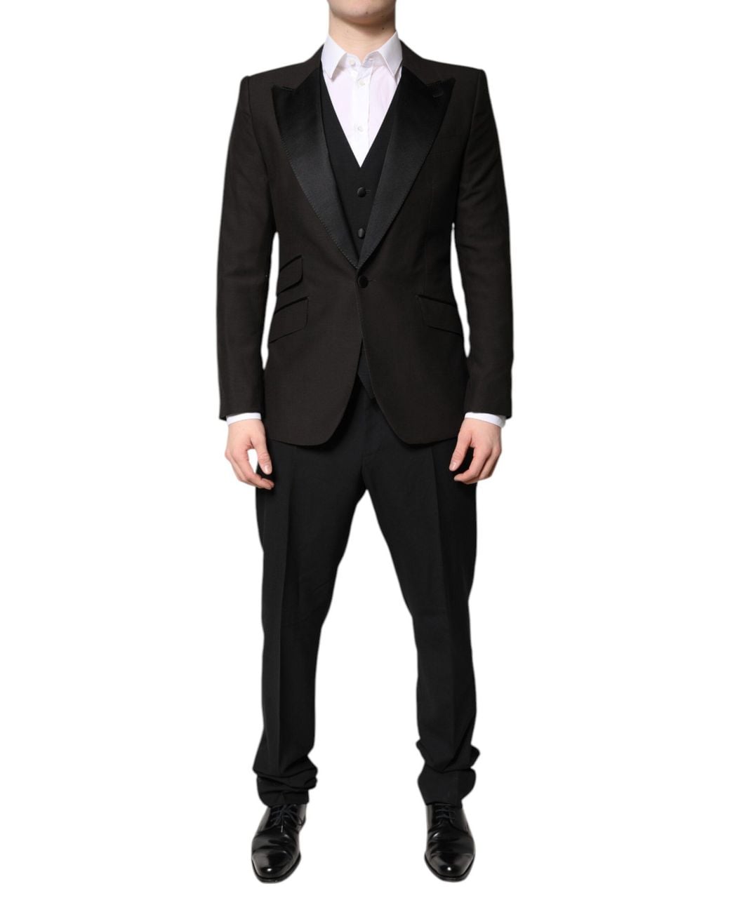 Dolce & Gabbana Black Single Breasted Formal 3 Piece Suit for men
