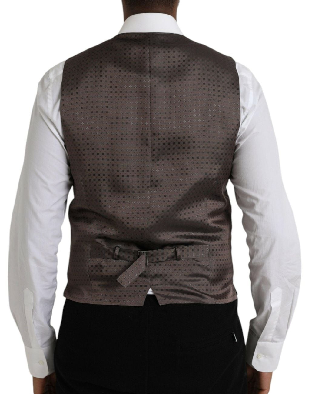 Dolce & Gabbana Black Silk Waistcoat Dress Formal Vest for men