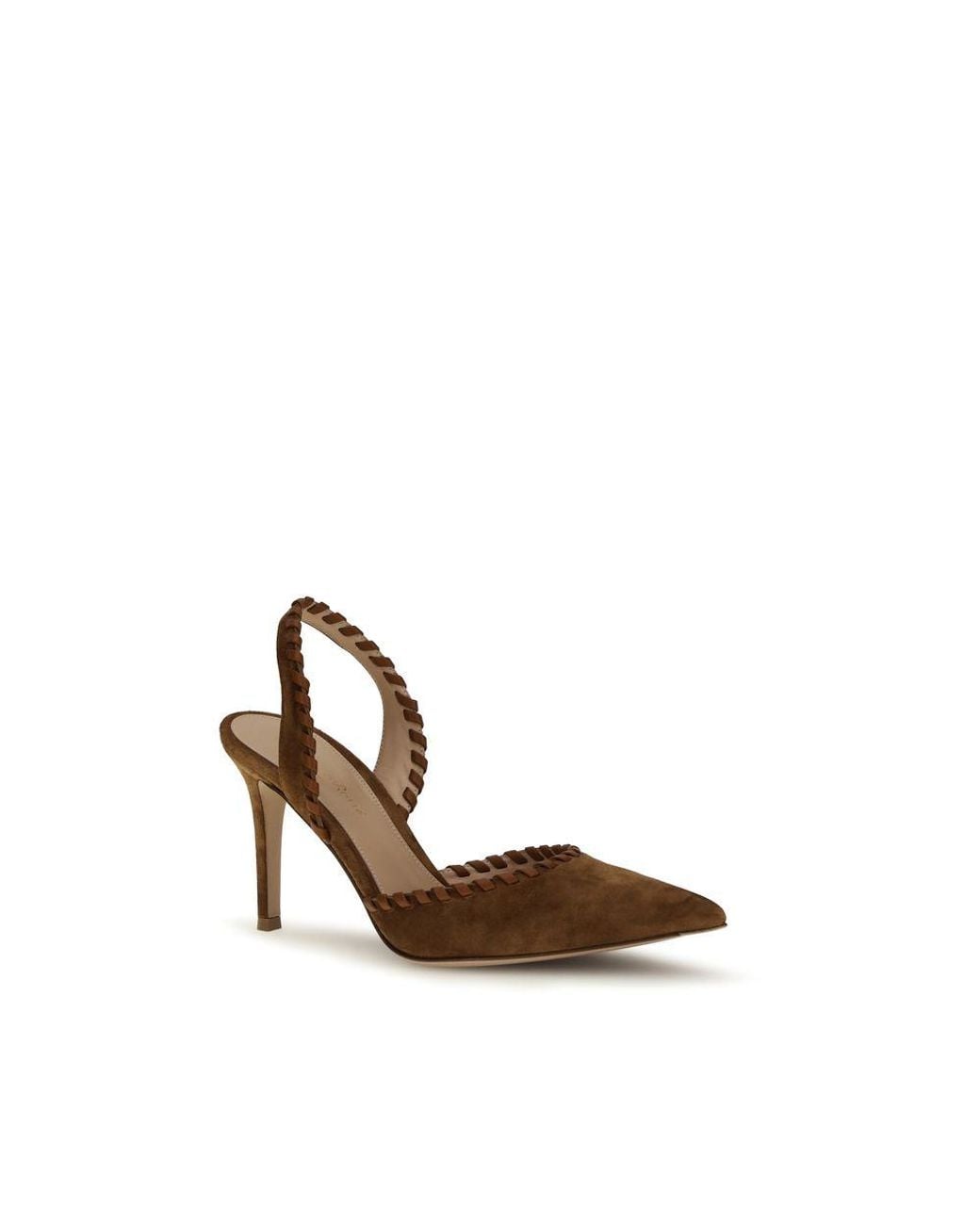 Gianvito Rossi Brown Calf Leather Bos Taurus High Heel Pumps