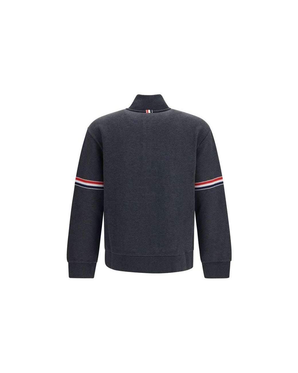 Thom Browne Blue Gray Cotton Sweatshirt for men