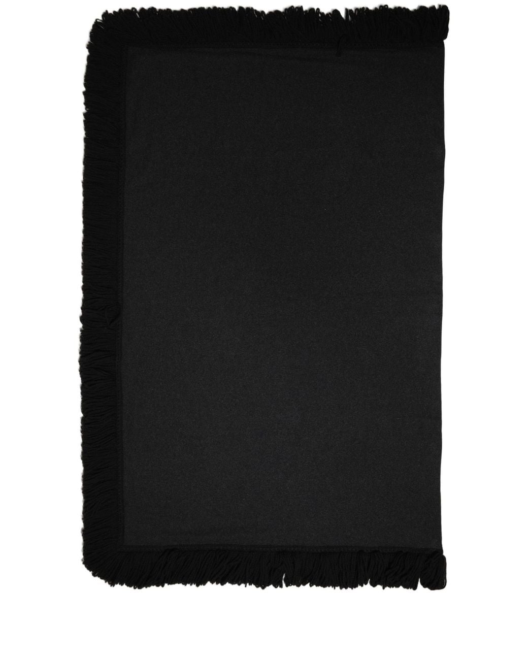 Dolce & Gabbana Black Wool Knitted Fringed Warmer Shawl Scarf
