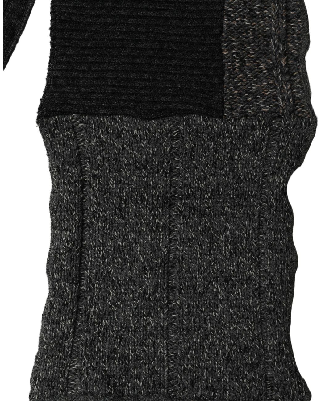 Dolce & Gabbana Black Patchwork Wool Knit Shawl Scarf