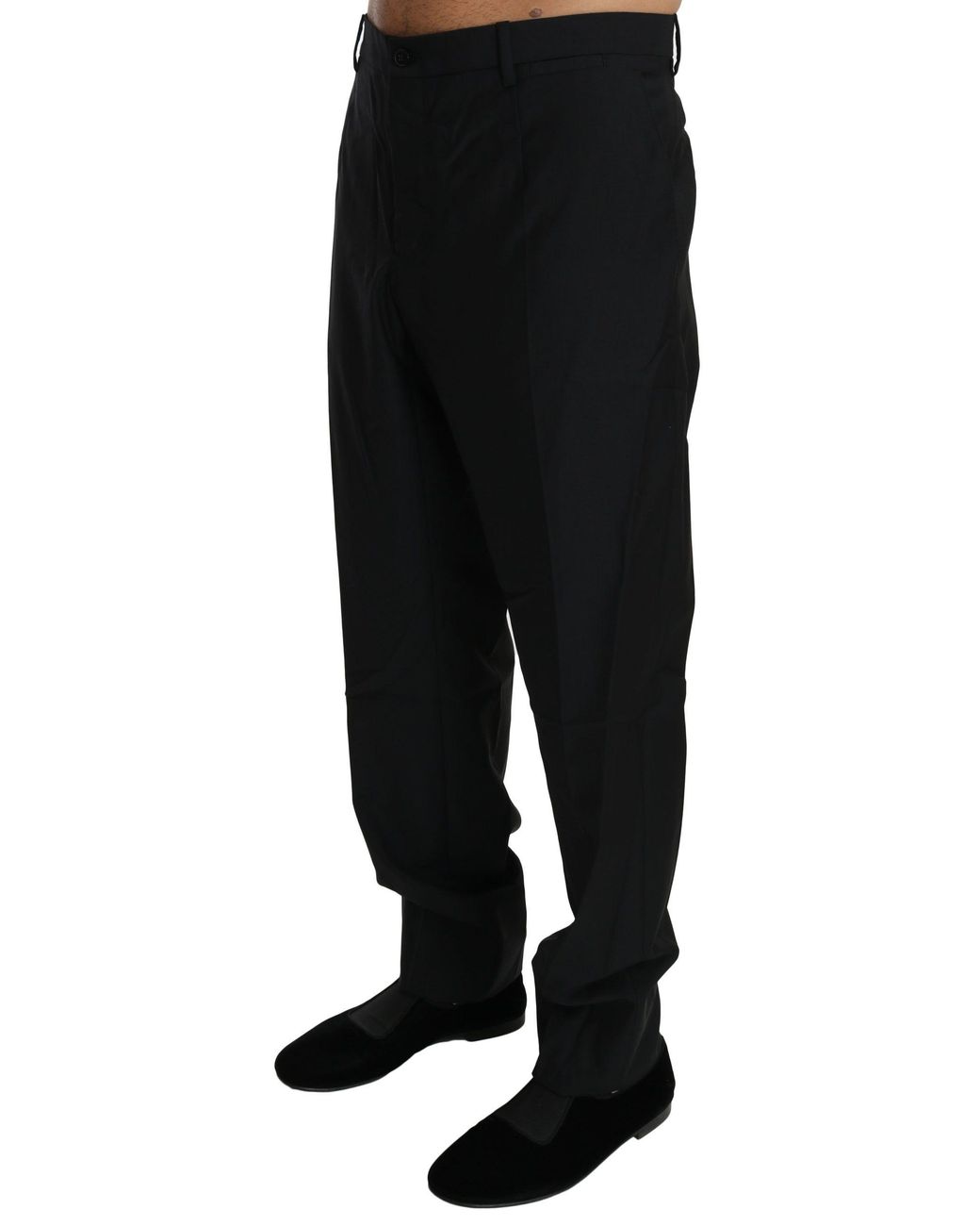 Dolce & Gabbana Black Elegant Wool Dress Pants for men