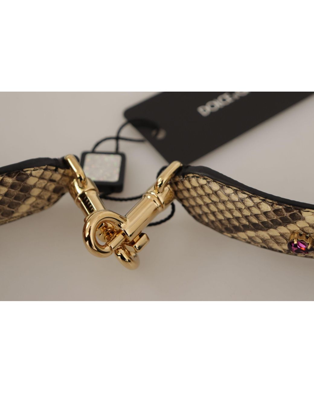 Dolce & Gabbana Black Elegant Python Leather Shoulder Strap