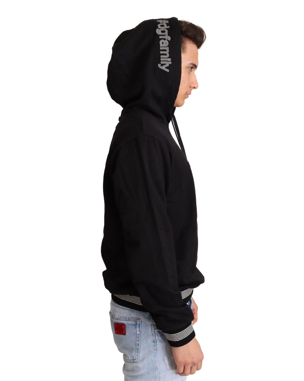 Dolce & Gabbana Black Elegant Embroidered Cotton Sweater for men