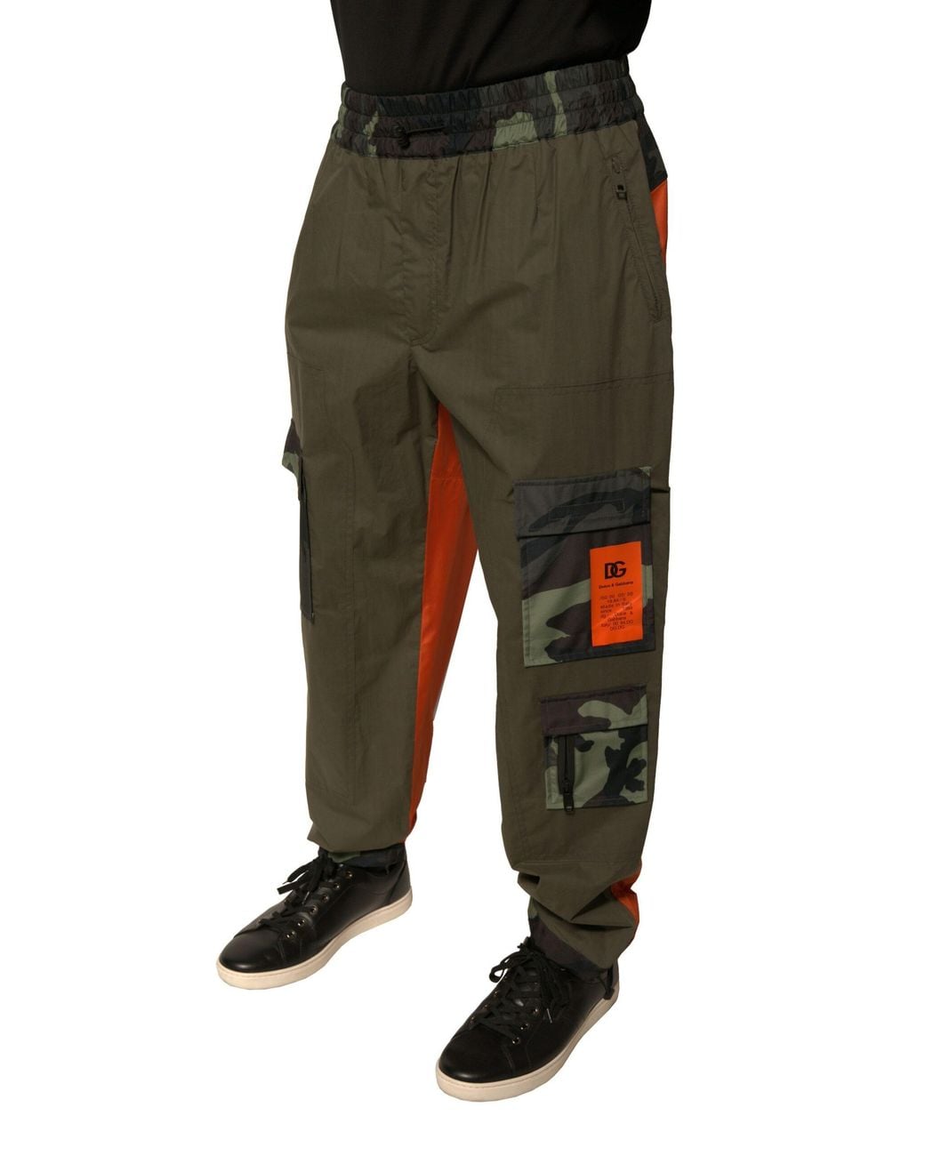 Dolce & Gabbana Green Camouflage Cargo Pants Pt0112 for men
