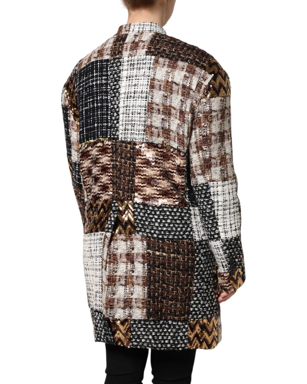 Dolce & Gabbana Black Patchwork Button Down Jacket