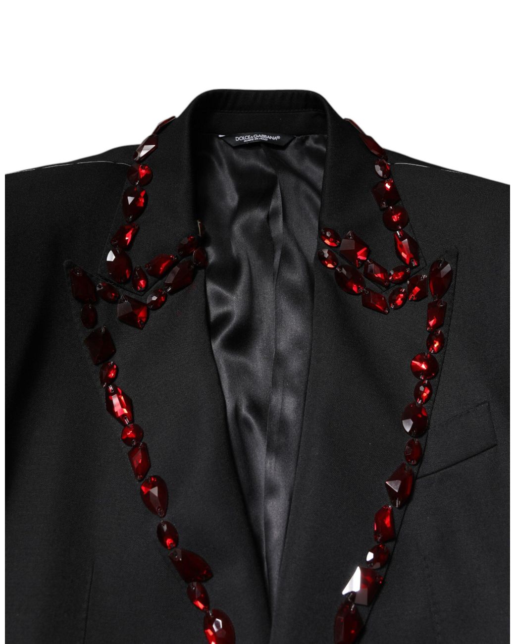Dolce & Gabbana Black Sicilia Crystalembellished Coat Blazer for men