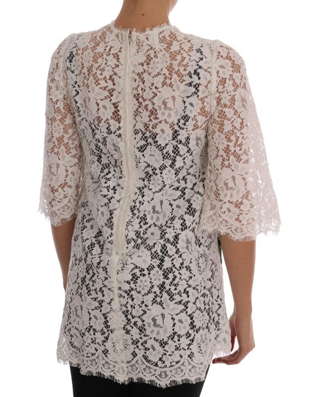 Dolce & Gabbana Multicolor Embellished Lace Blouse