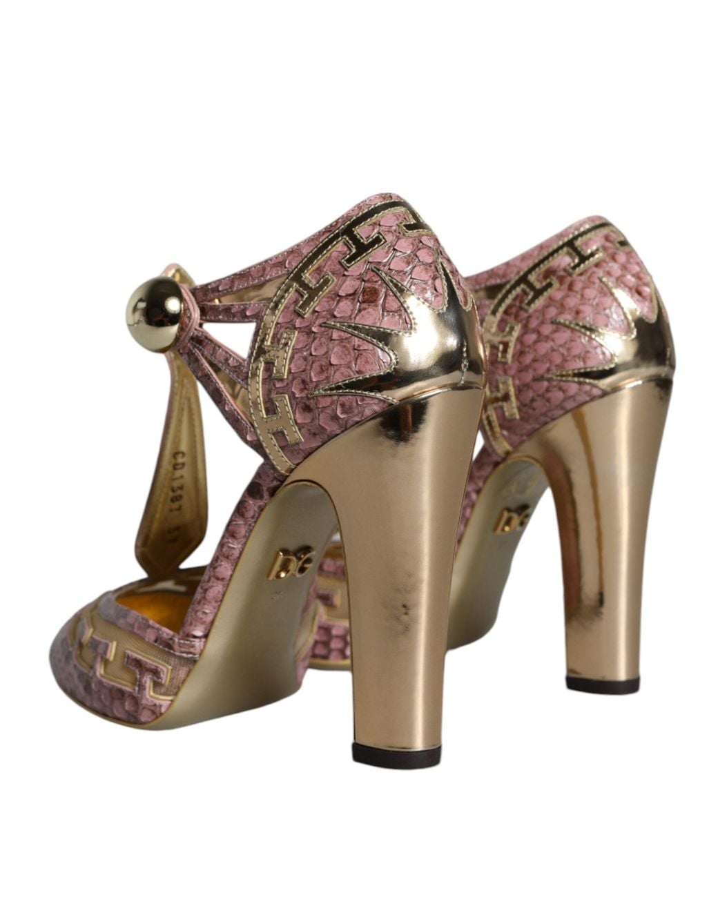 Dolce & Gabbana Brown Leather Pumps T-Strap Sandals Shoes