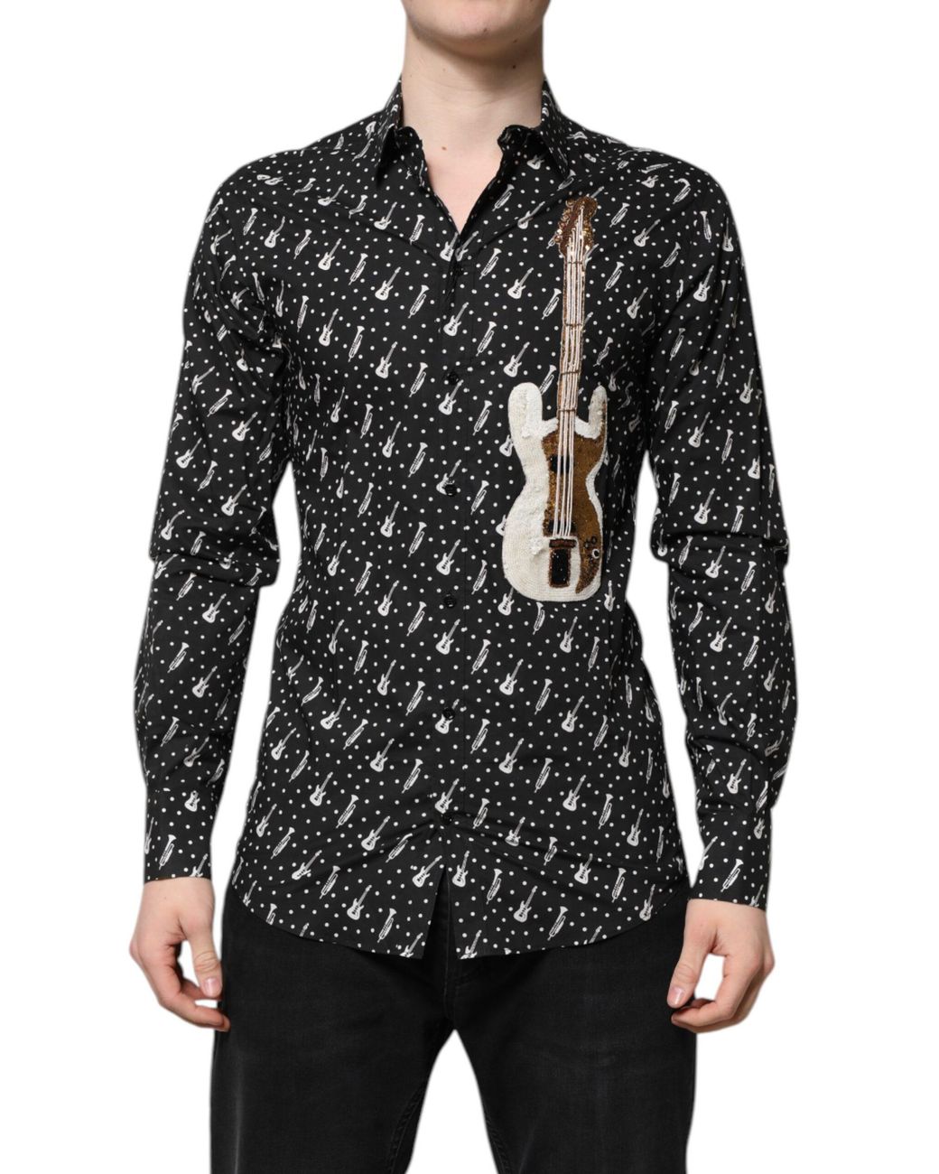 Dolce & Gabbana Black Instrument Embellished Shirt for men