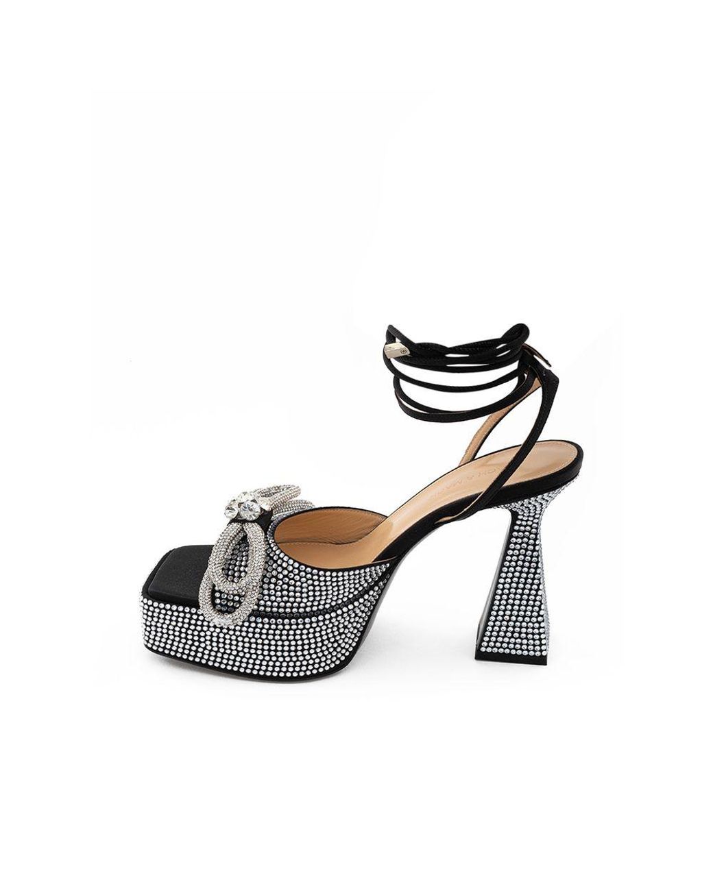 Mach & Mach Black Leather Platforms & Wedge