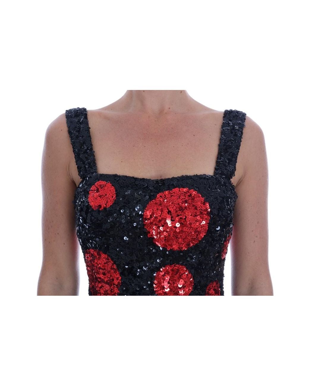 Dolce & Gabbana Black Polka Sequined Shift Dress