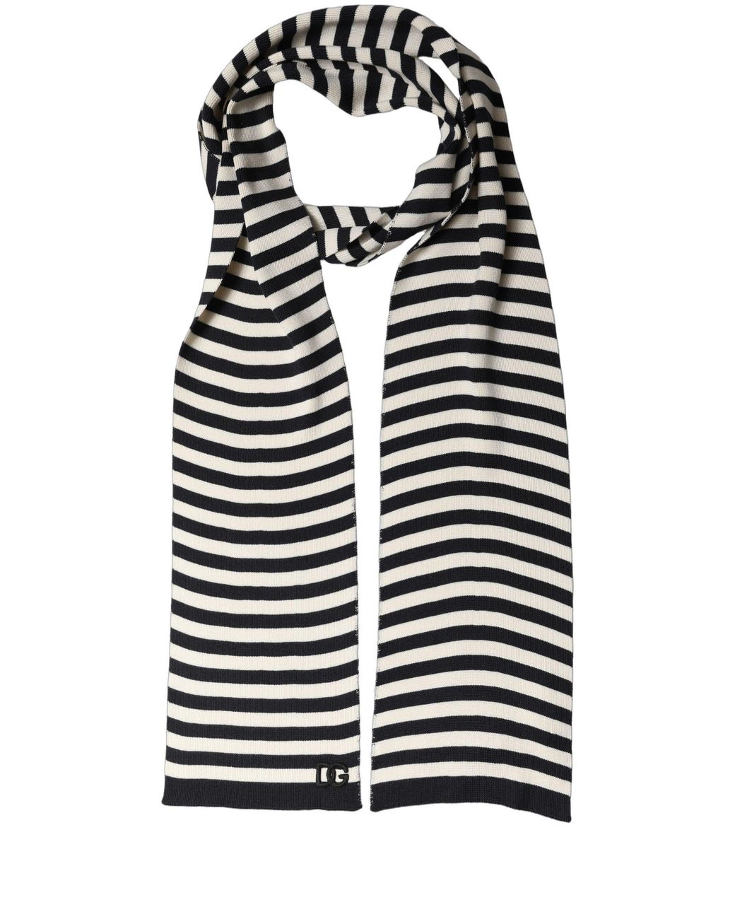 Dolce & Gabbana Blue Stripes Silk Knitted Shawl Scarf And for men