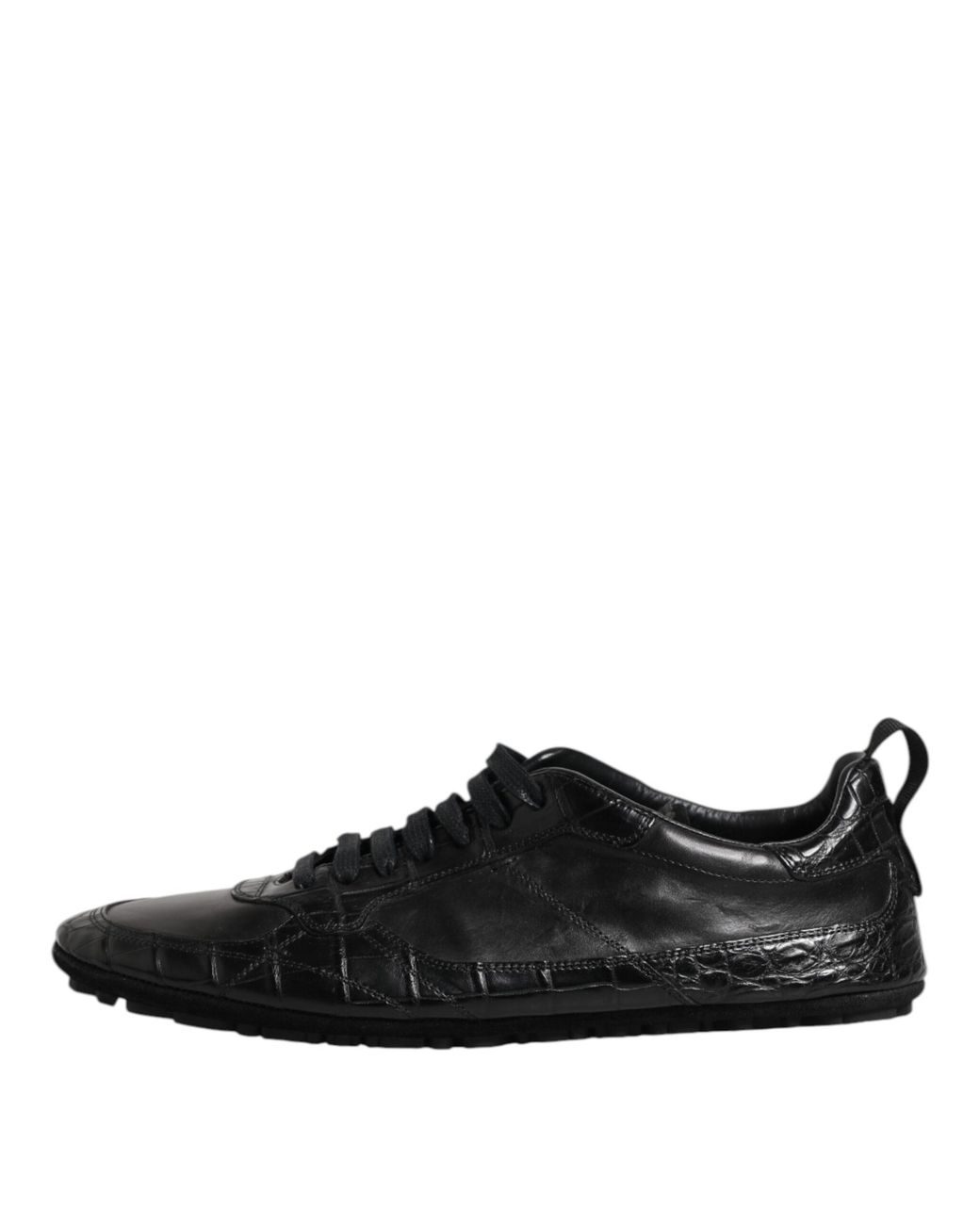 Dolce & Gabbana Black Exotic Leather Low Top Sneakers Shoes for men