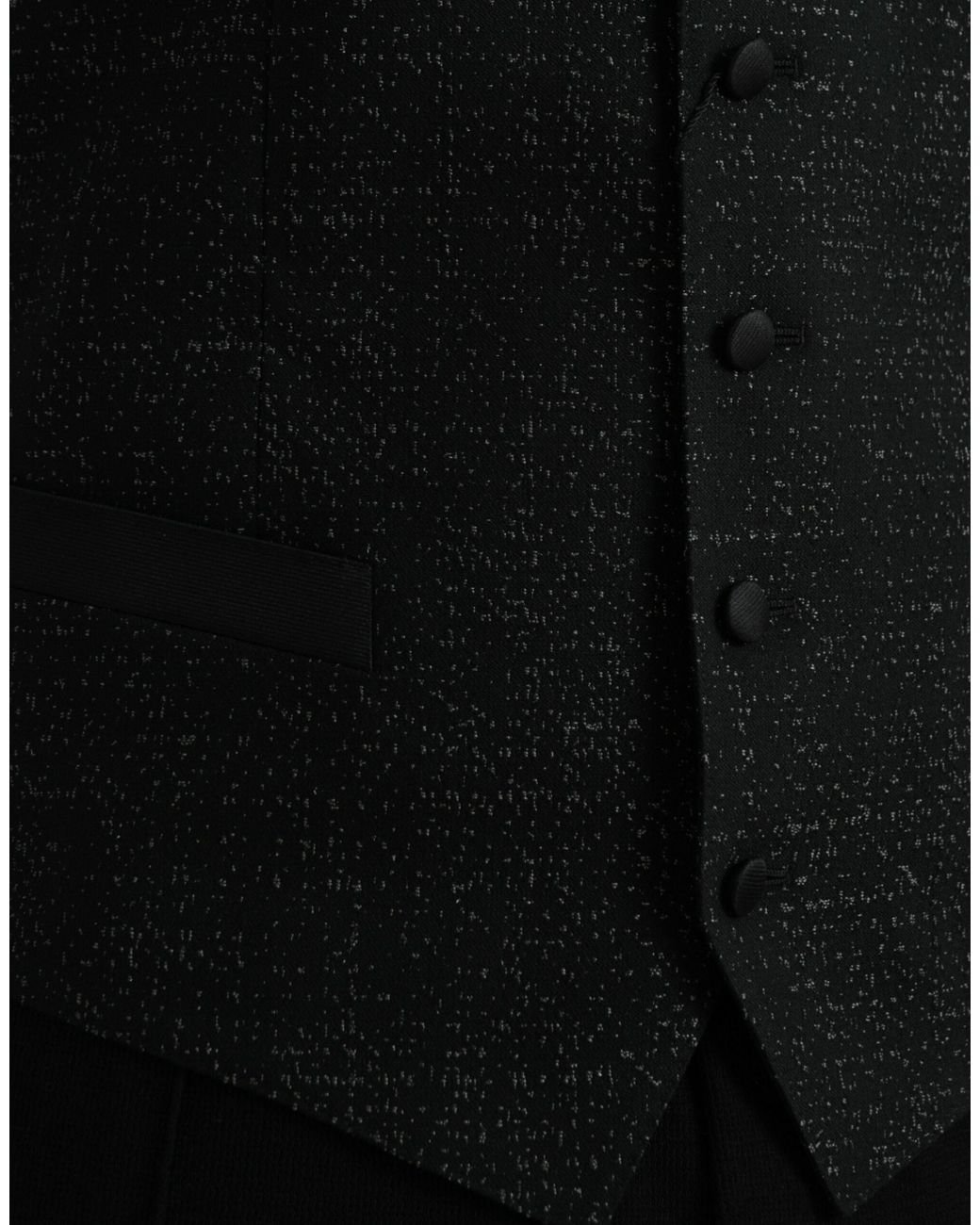 Dolce & Gabbana Black Silk Waistcoat Dress Formal Vest for men
