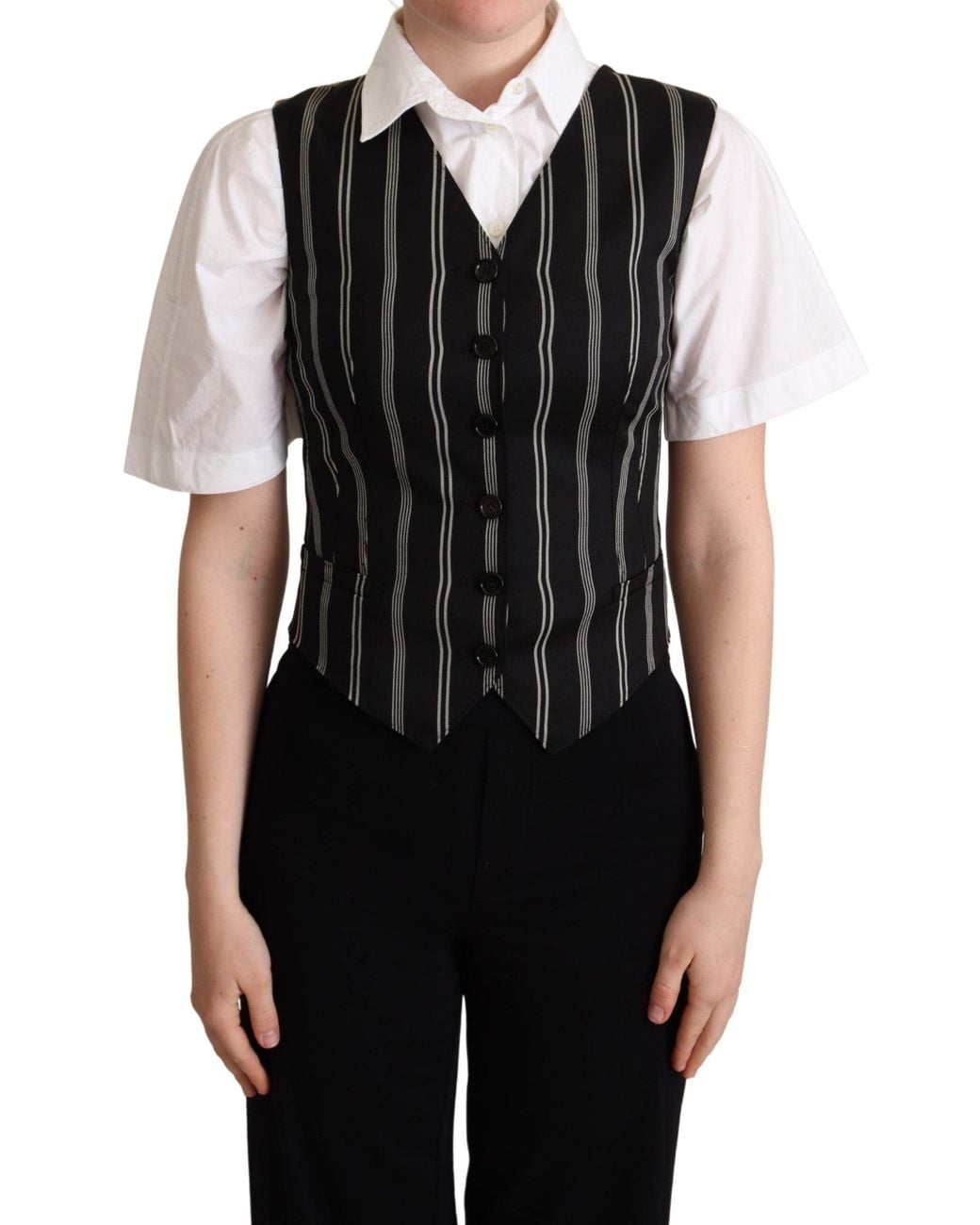 Dolce & Gabbana Black Chic Leopard Print Waistcoat