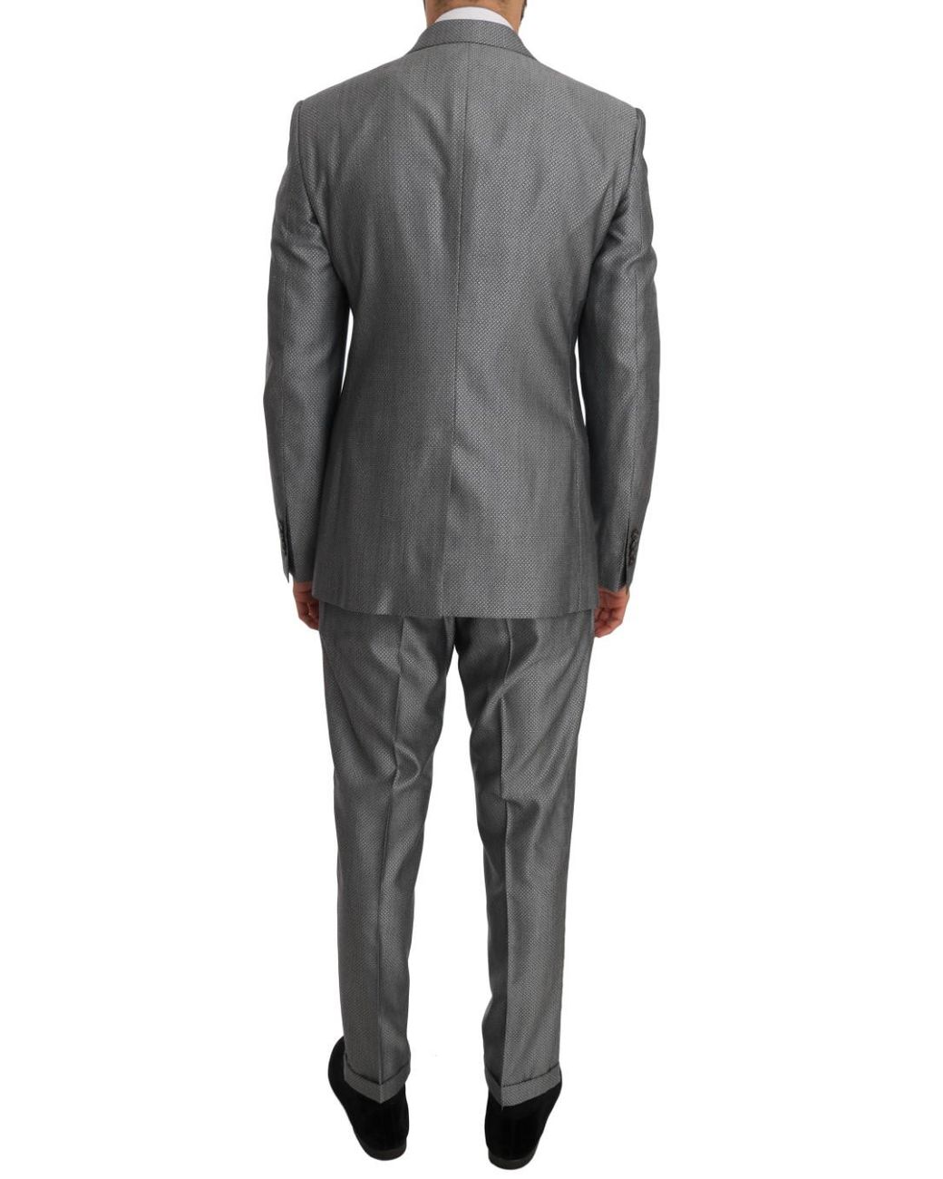 Dolce & Gabbana Black Stretch Crystal Bee Slim Fit Suit for men