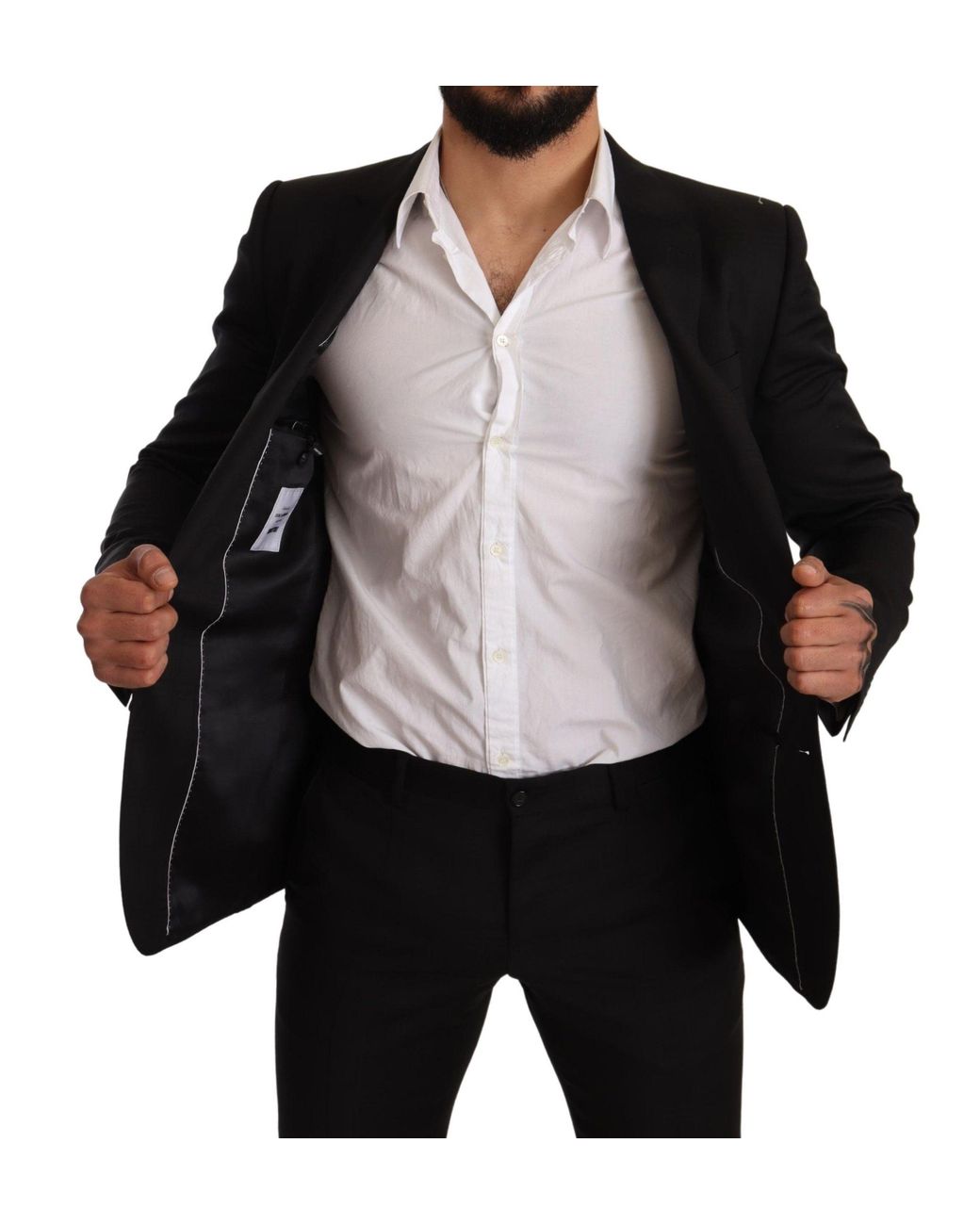 Dolce & Gabbana Black Check Martini Slim Fit 2 Piece Suit for men