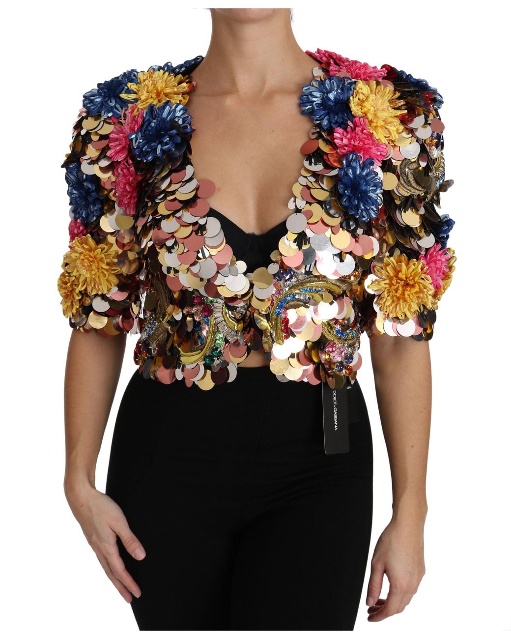 Dolce & Gabbana Multicolor Sequinned Bolero Jacket
