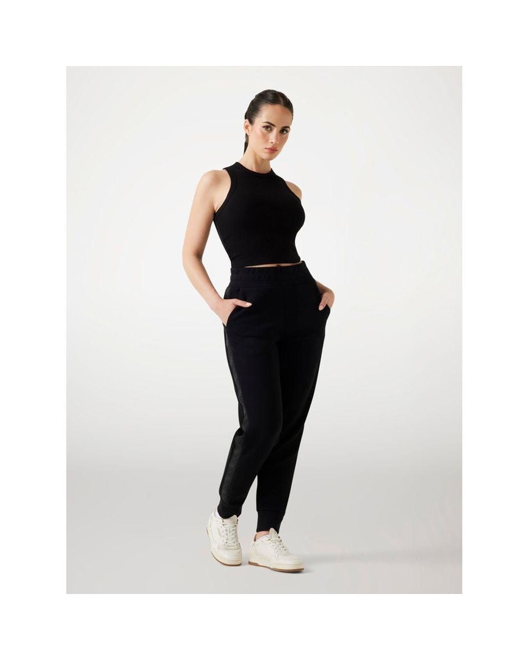 Guess Black Polyester Joggers (Workout Pants)