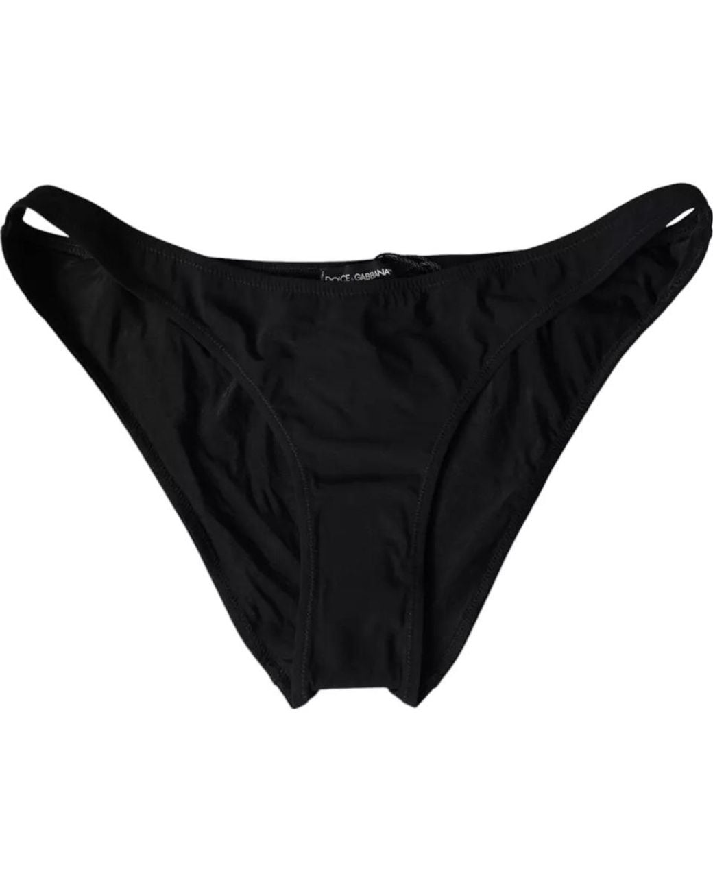 Dolce & Gabbana Black Nylon Swimwear Beachwear Bottom Bikini