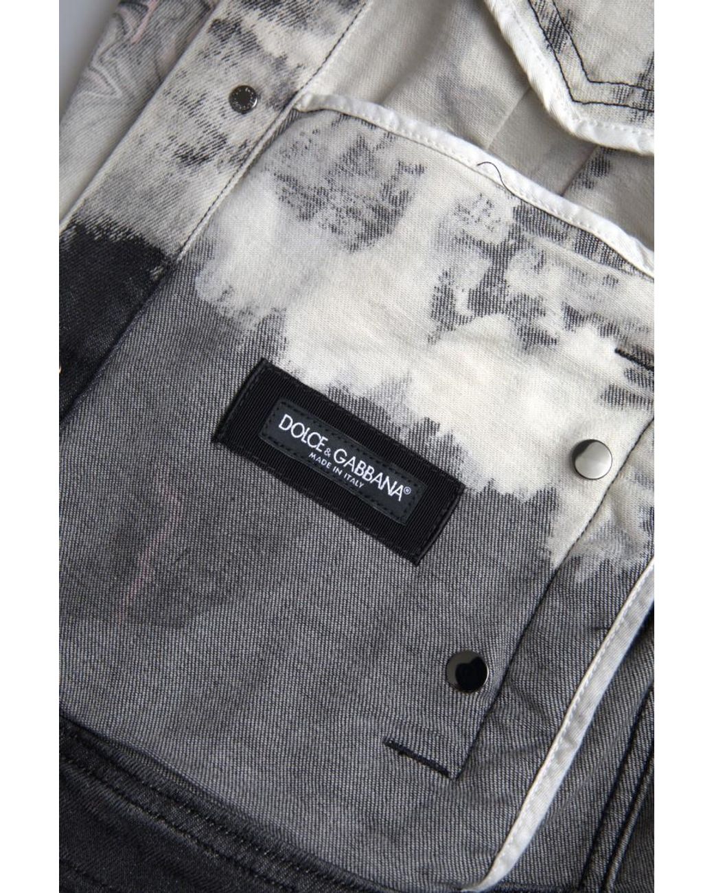 Dolce & Gabbana Black Cotton Collared Denim Jacket for men