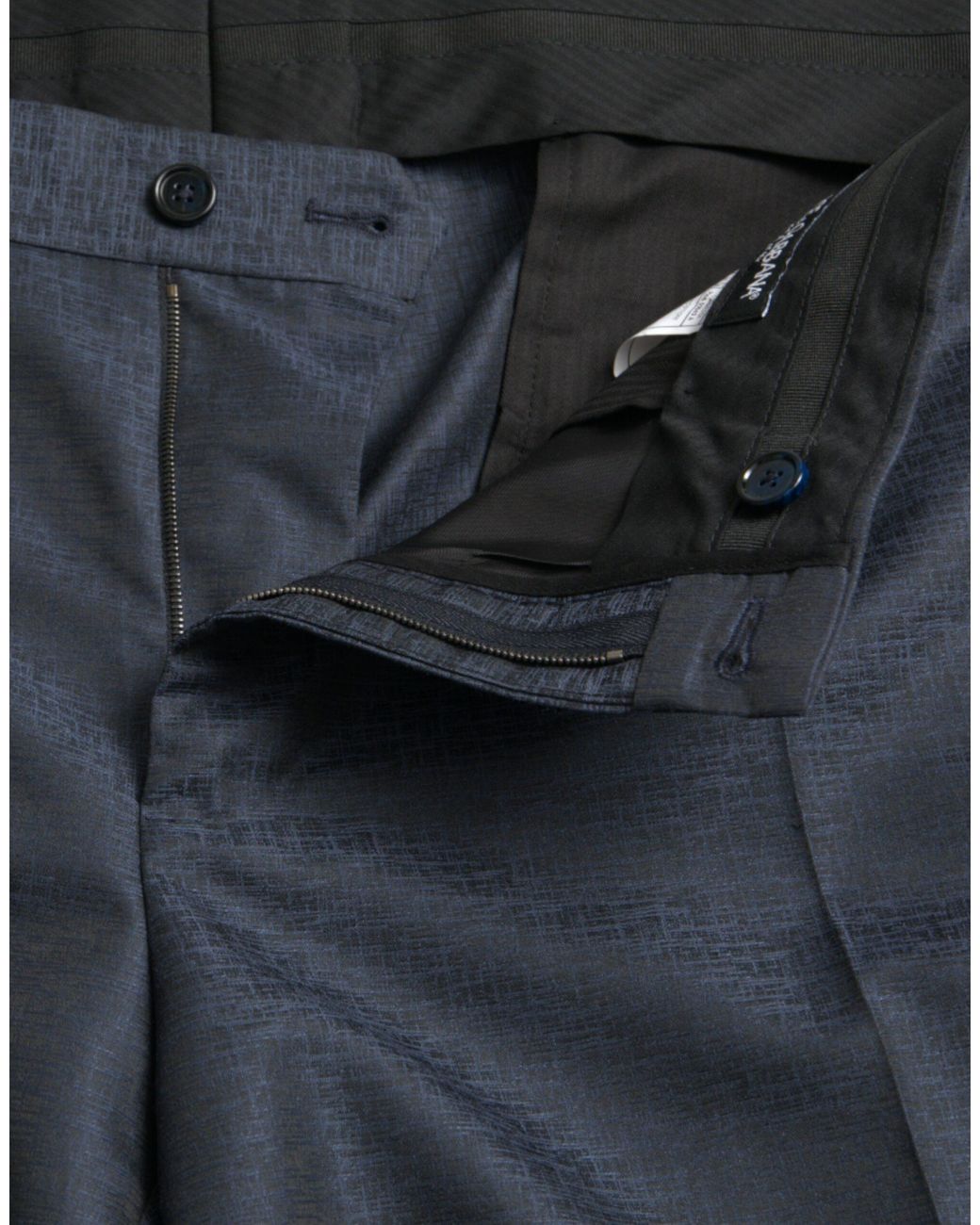 Dolce & Gabbana Blue Wool Skinny Dress Pants for men