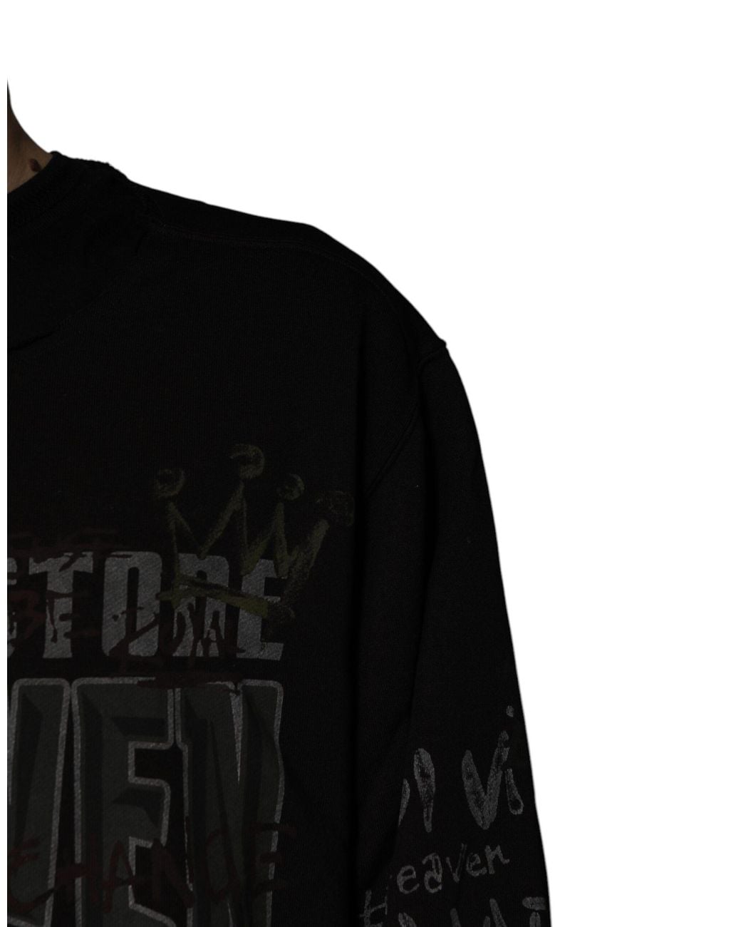 Dolce & Gabbana Black Graphic Sweatshirt Long Sleeve for men