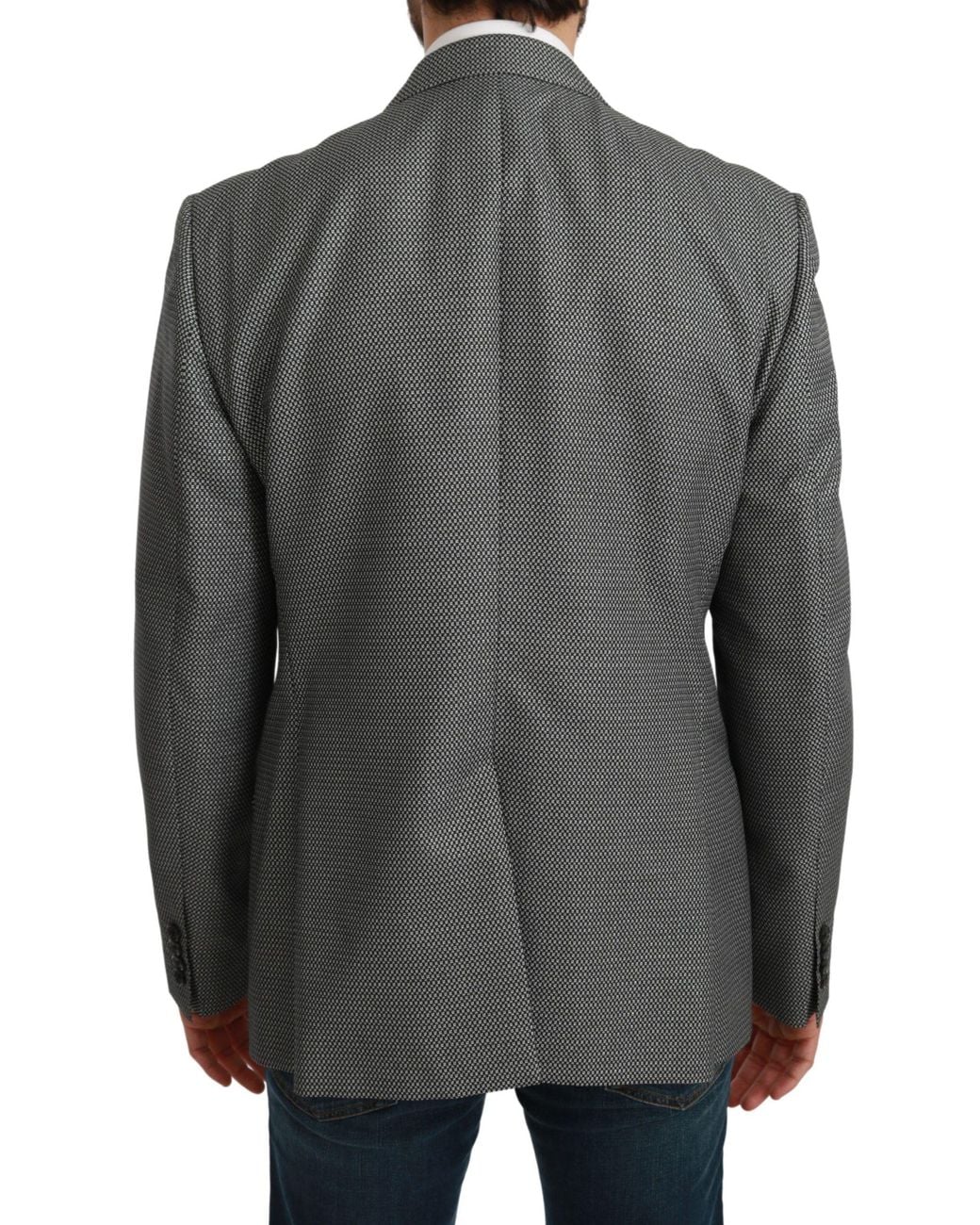 Dolce & Gabbana Gray Slim Fit Formal Martini Blazer for men