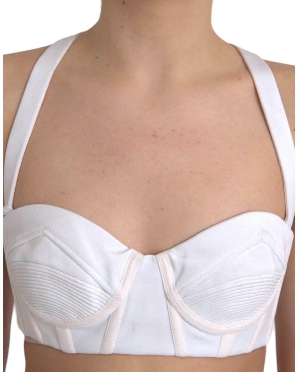 Versace Black Viscose Bustier Sleeveless Cropped Top