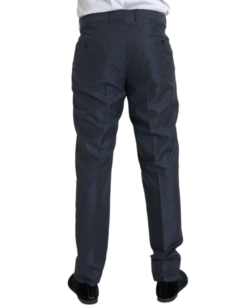 Dolce & Gabbana Blue Wool Skinny Dress Pants for men