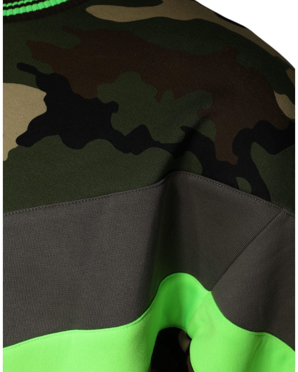Dolce & Gabbana Green Camouflage Sweatshirt Sweater for men
