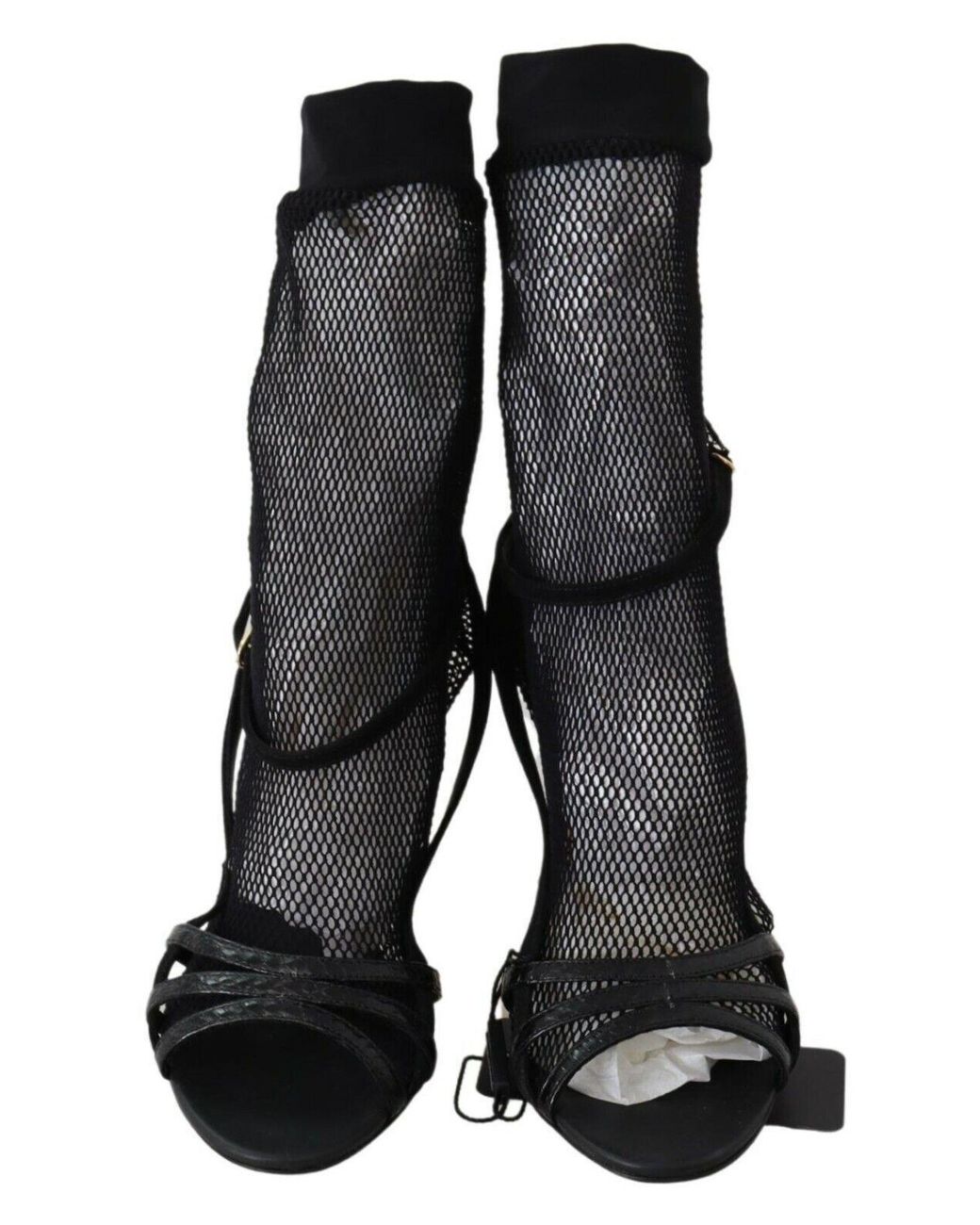 Dolce & Gabbana Black Suede Short Boots Sandals Shoes