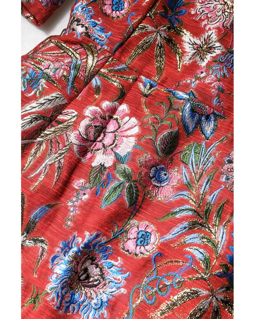 Dolce & Gabbana Red Floral Jacquard A-Line Mini Dress