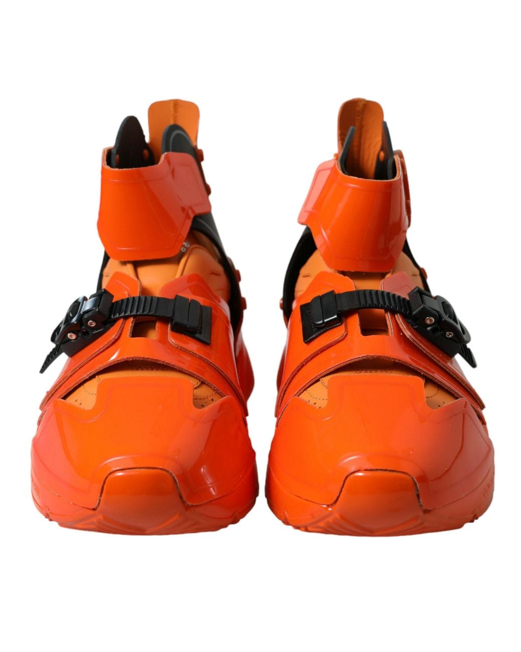 Dolce & Gabbana Orange Multi Panel Chunky High Top Sneakers Shoes for men