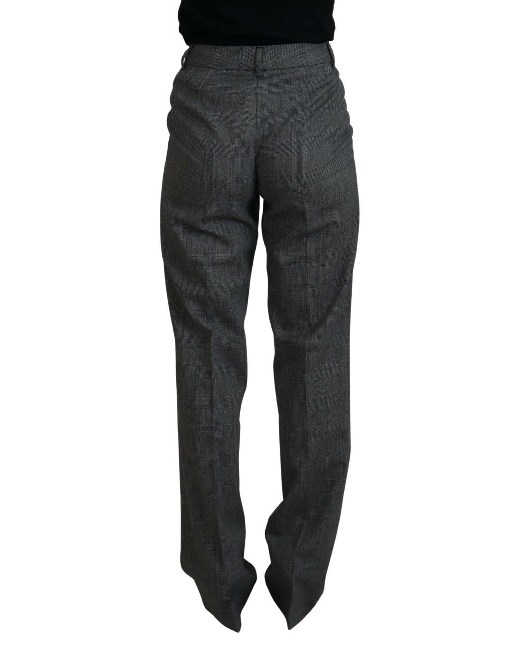 Dolce & Gabbana Black High Waist Wool Pants