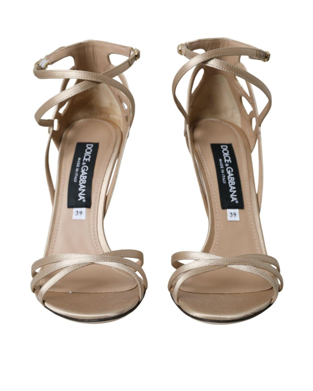 Dolce & Gabbana Natural Leather Strappy Heels Sandals Shoes