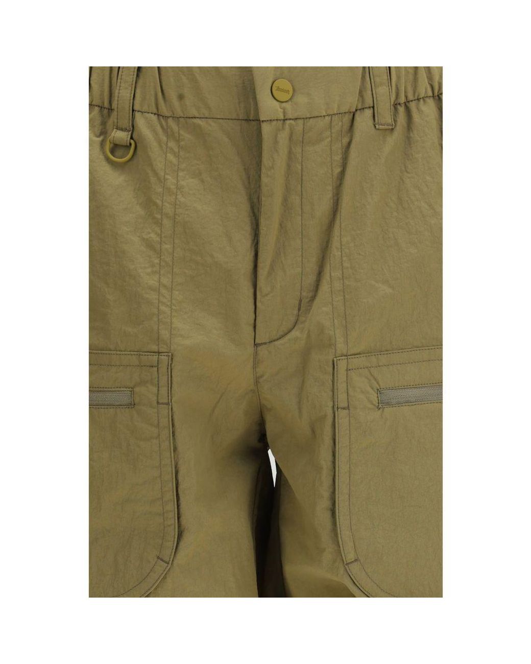 Laminar Green Polyester Bermuda Shorts for men