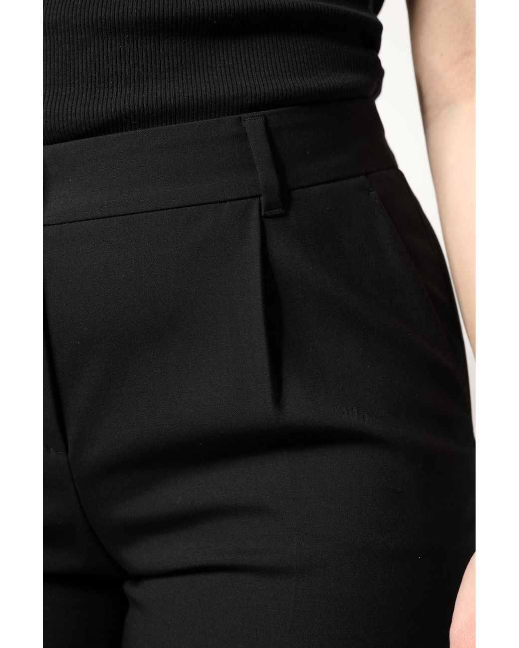 Dolce & Gabbana Black Wool High Waist Boot Cut Dress Pants