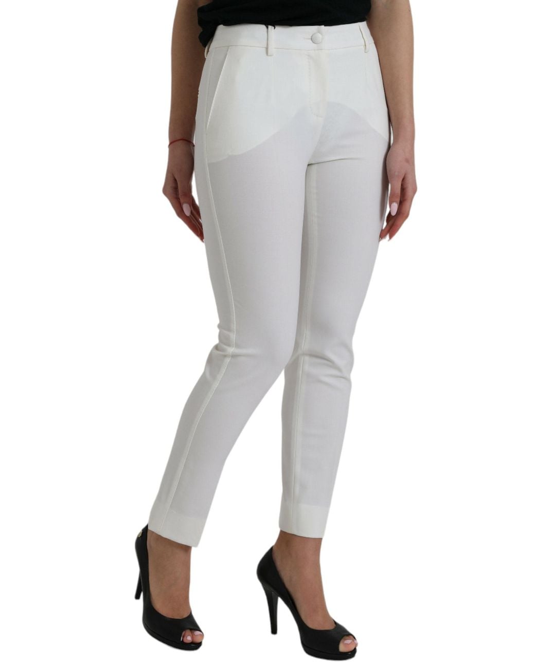 Dolce & Gabbana Gray Elegant Mid-Waist Tapered Pants