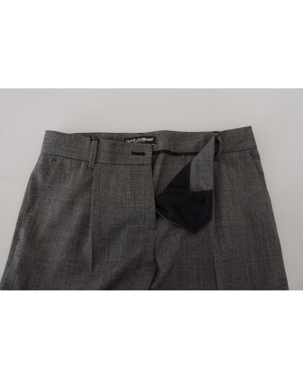 Dolce & Gabbana Black High Waist Wool Pants