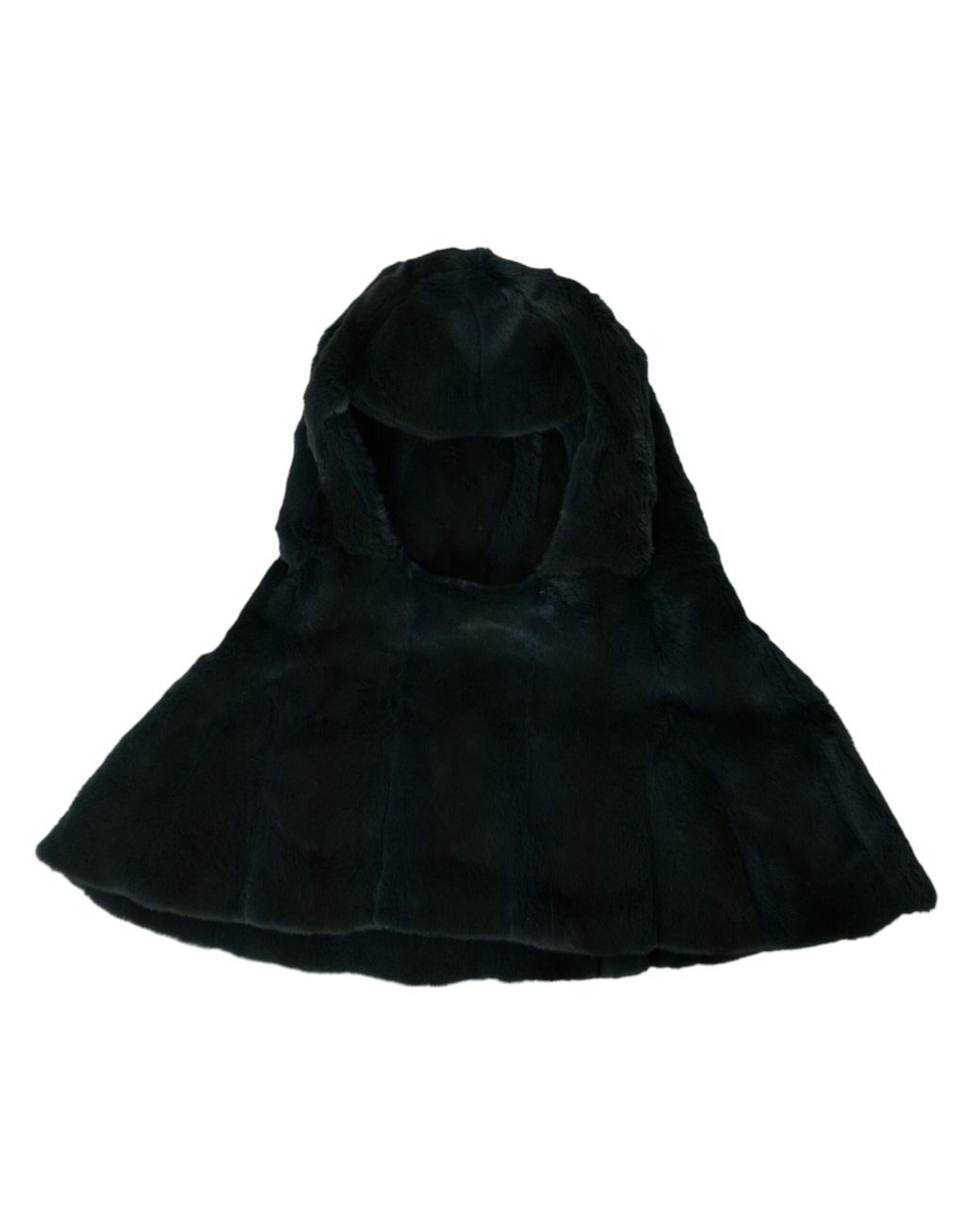 Dolce & Gabbana Black Weasel Fur Whole Head Wrap Hat