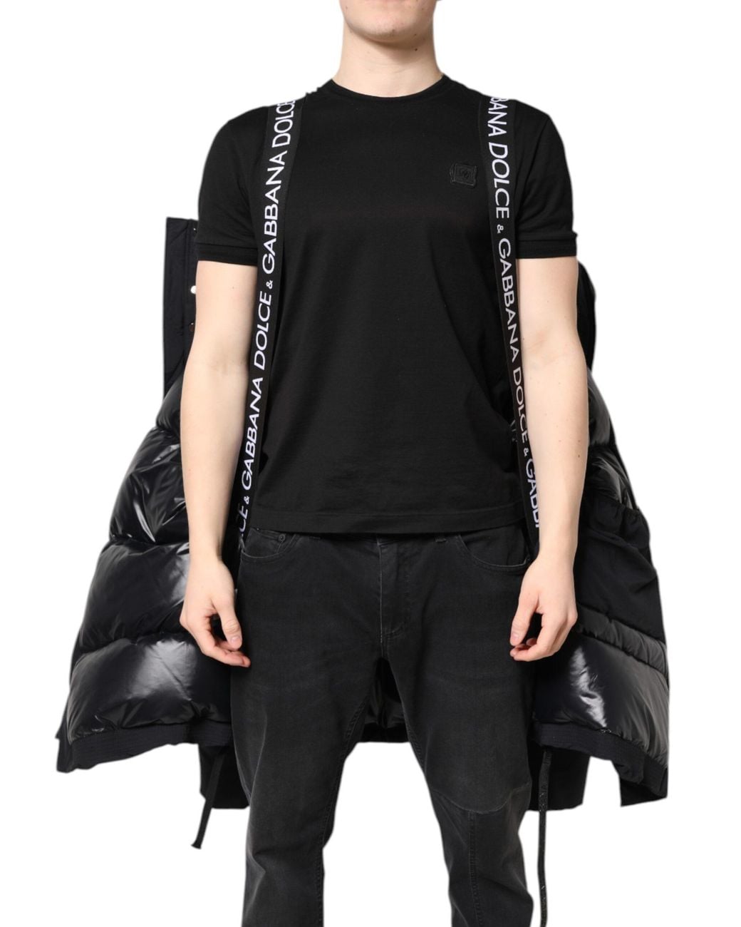 Dolce & Gabbana Black Nylon Full Zip Hooded Parka Jacket for men